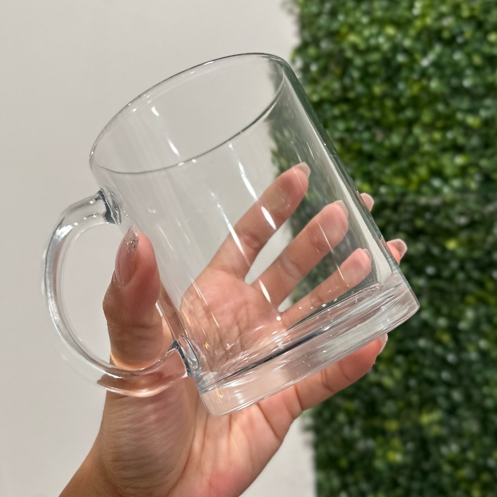 Clear coffee mug